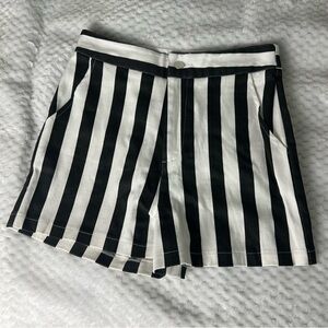 NWT Adika High Waist Black and White Striped Shorts